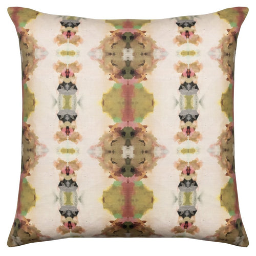 Under the Sea Pink Linen Cotton Pillow by Laura Park