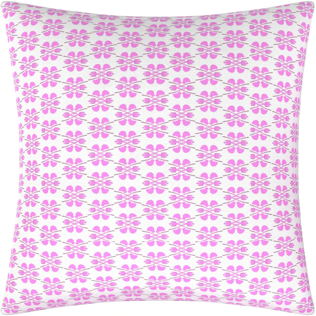 Laura Park Clover Pink Linen Cotton Pillow