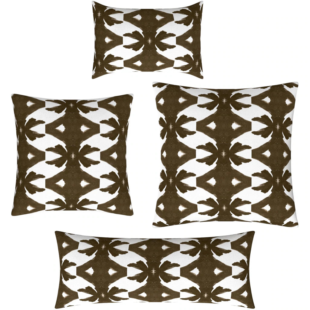 Laura Park Palm Cocoa Linen Cotton Pillow