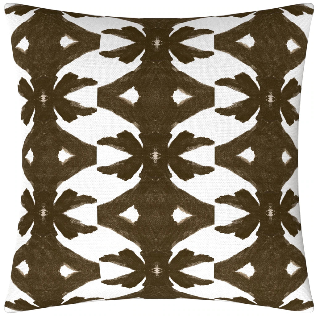 Laura Park Palm Cocoa Linen Cotton Pillow