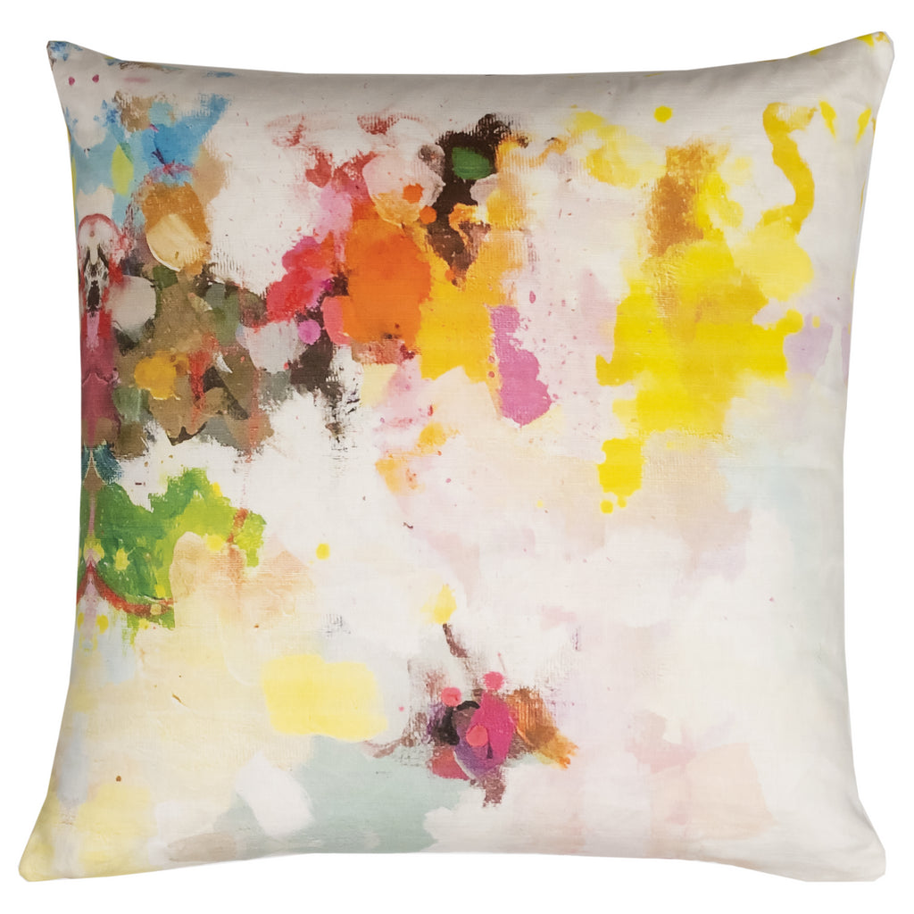 Flower Child Linen Cotton Pillow by Laura Park