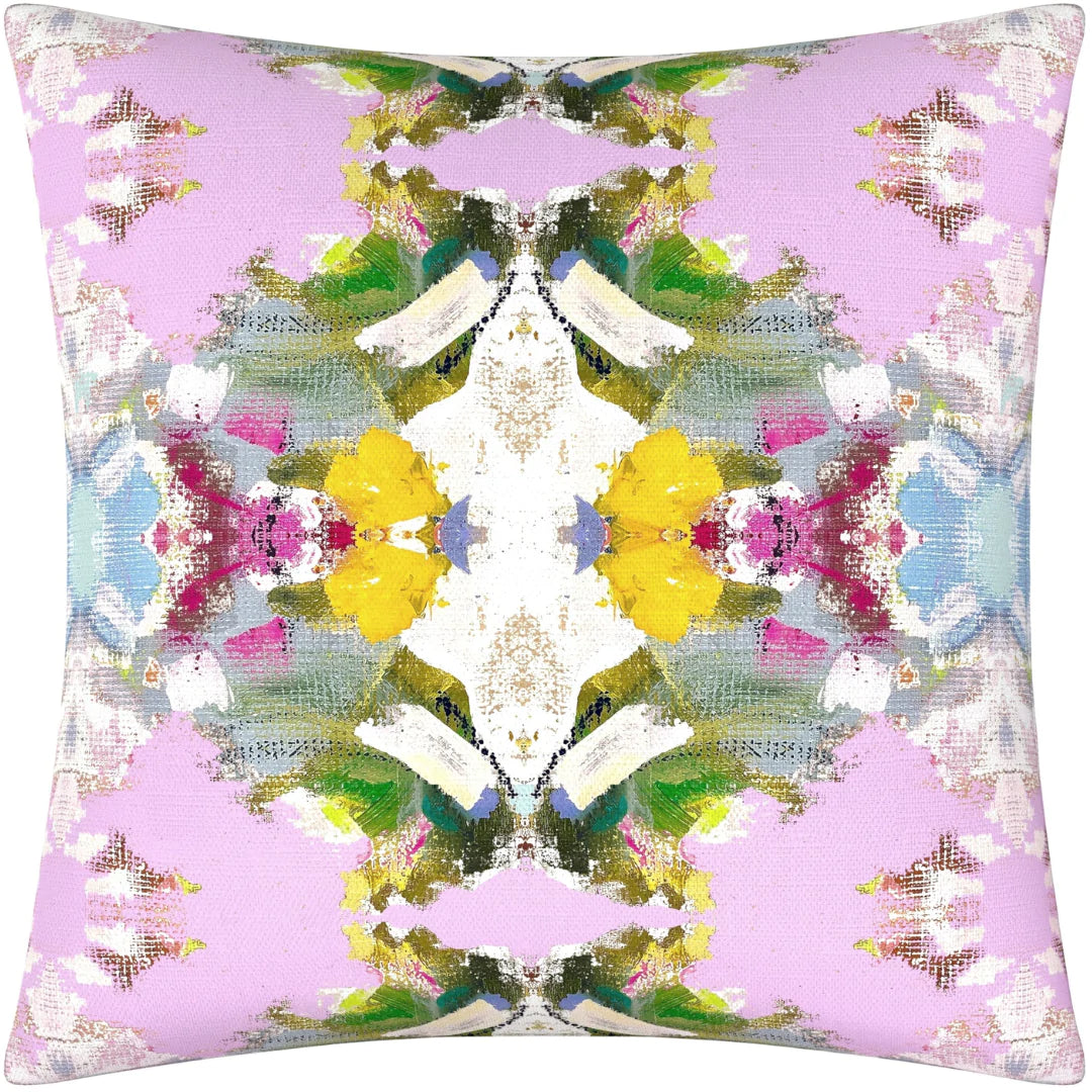 Laura Park Poppy Pink Linen Cotton Pillow