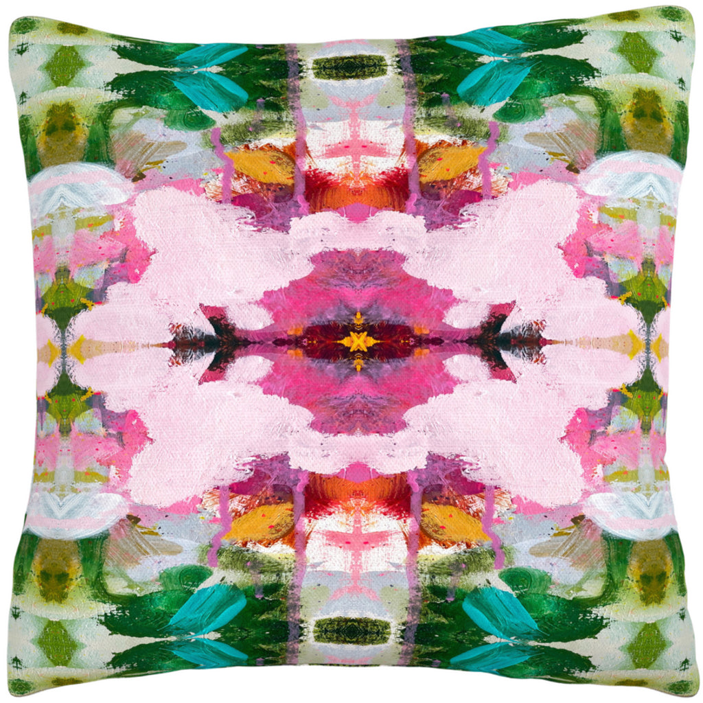 Laura Park Namaste Pink Linen Cotton Pillow