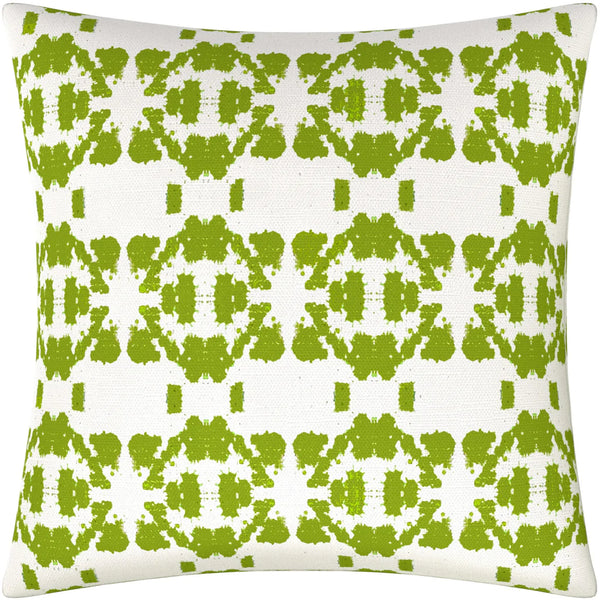 Mosaic Green Linen Cotton Pillow by Laura Park