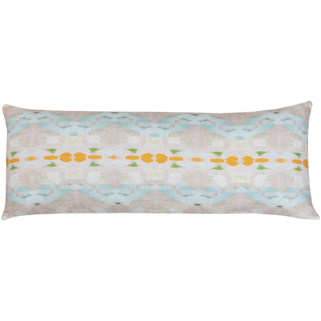 Flower Child Orange Linen Cotton Pillow by Laura Park