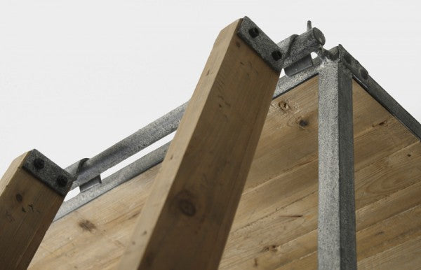 Zentique Velma Display Rack Natural Wood, Distressed Metal