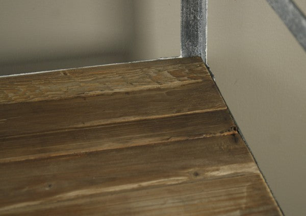 Zentique Velma Display Rack Natural Wood, Distressed Metal