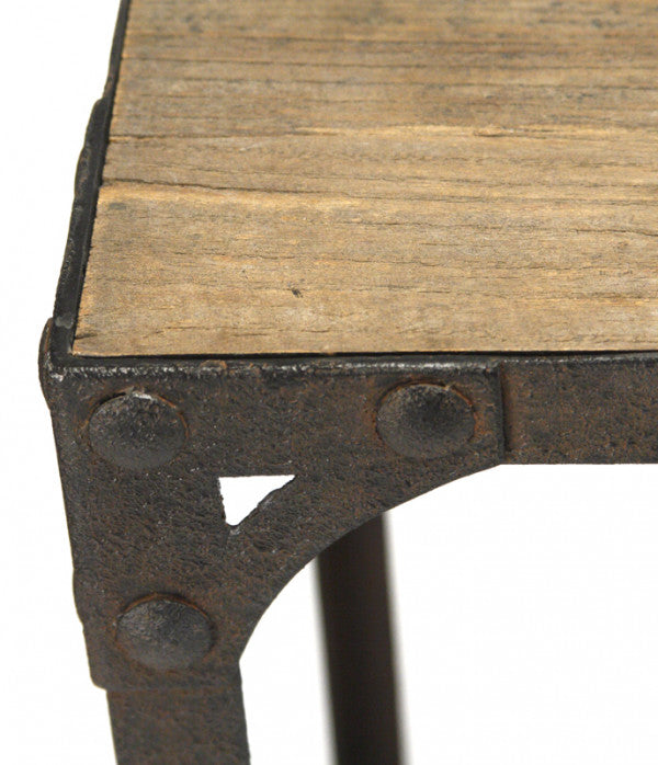 Zentique Jerzy Wall Table Distressed Natural, Distressed Metal