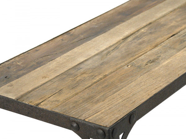 Zentique Jerzy Wall Table Distressed Natural, Distressed Metal