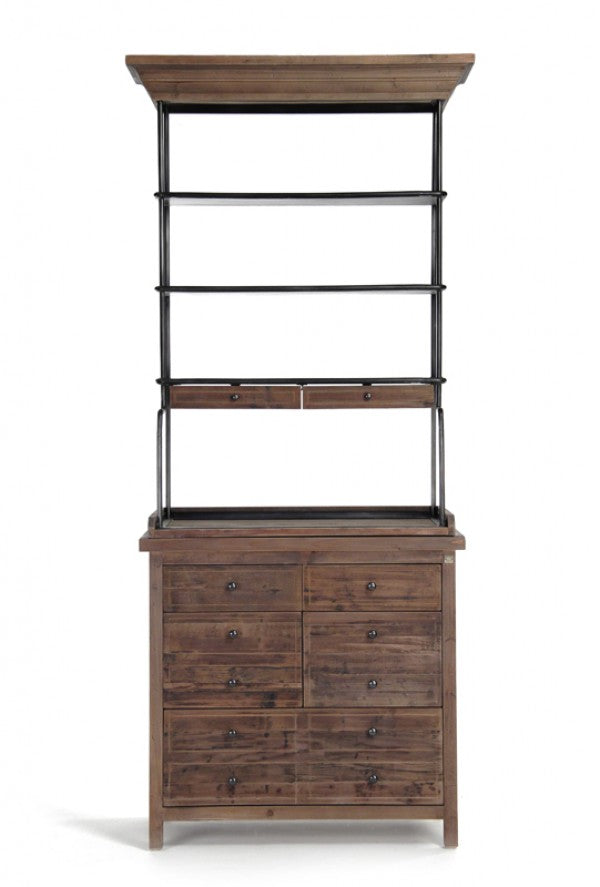 Zentique Obert Cabinet Dark Weathered Brown