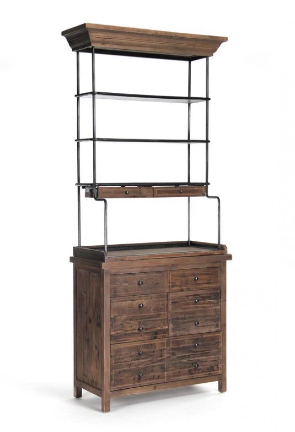 Zentique Obert Cabinet Dark Weathered Brown