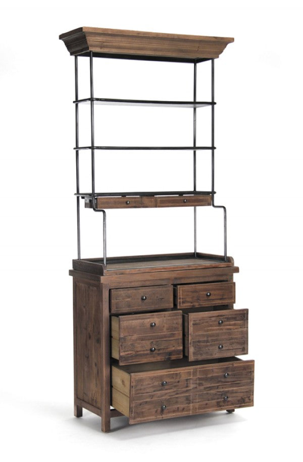 Zentique Obert Cabinet Dark Weathered Brown