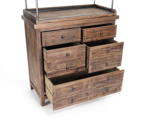 Zentique Obert Cabinet Dark Weathered Brown