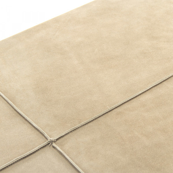 Zentique Doux Coffee Table Dry Natural Finish, Light Brown Suede Leather