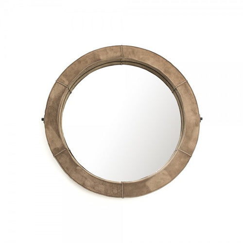 Zentique Pendre Mirror (Small) Tan Suede Leather
