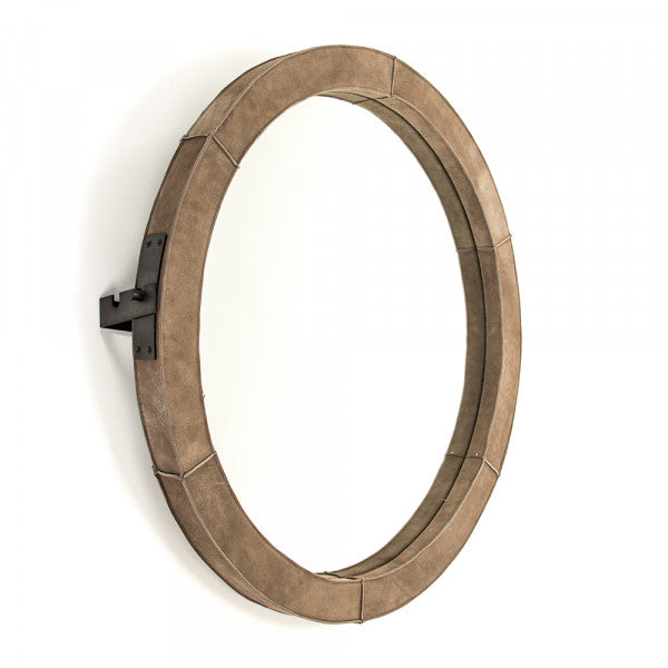 Zentique Pendre Mirror (Large) Tan Suede Leather