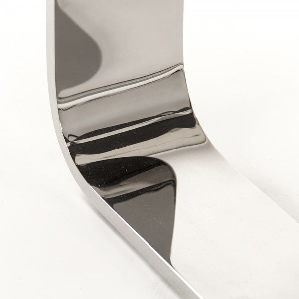 Zentique Croix Round Side Table Dark Brown, Chrome