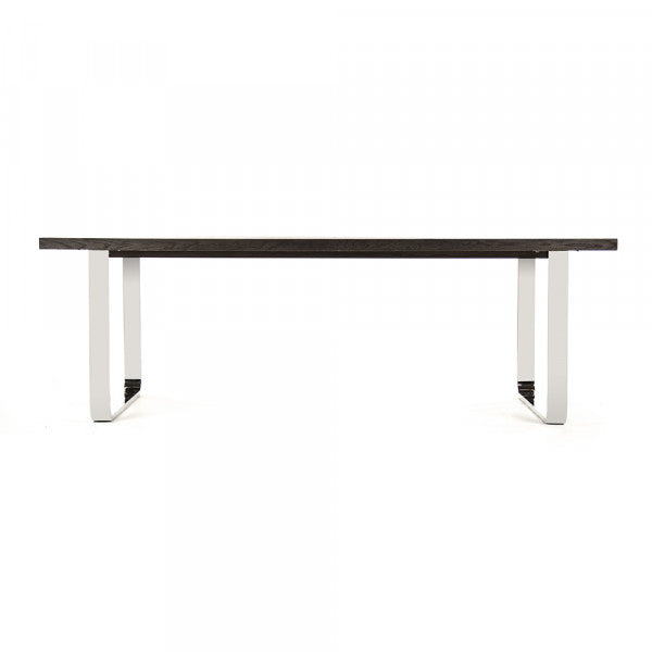 Zentique Eclat Dining Table Dark Brown, Chrome