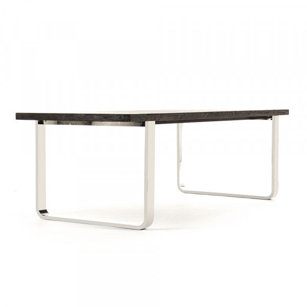 Zentique Eclat Dining Table Dark Brown, Chrome