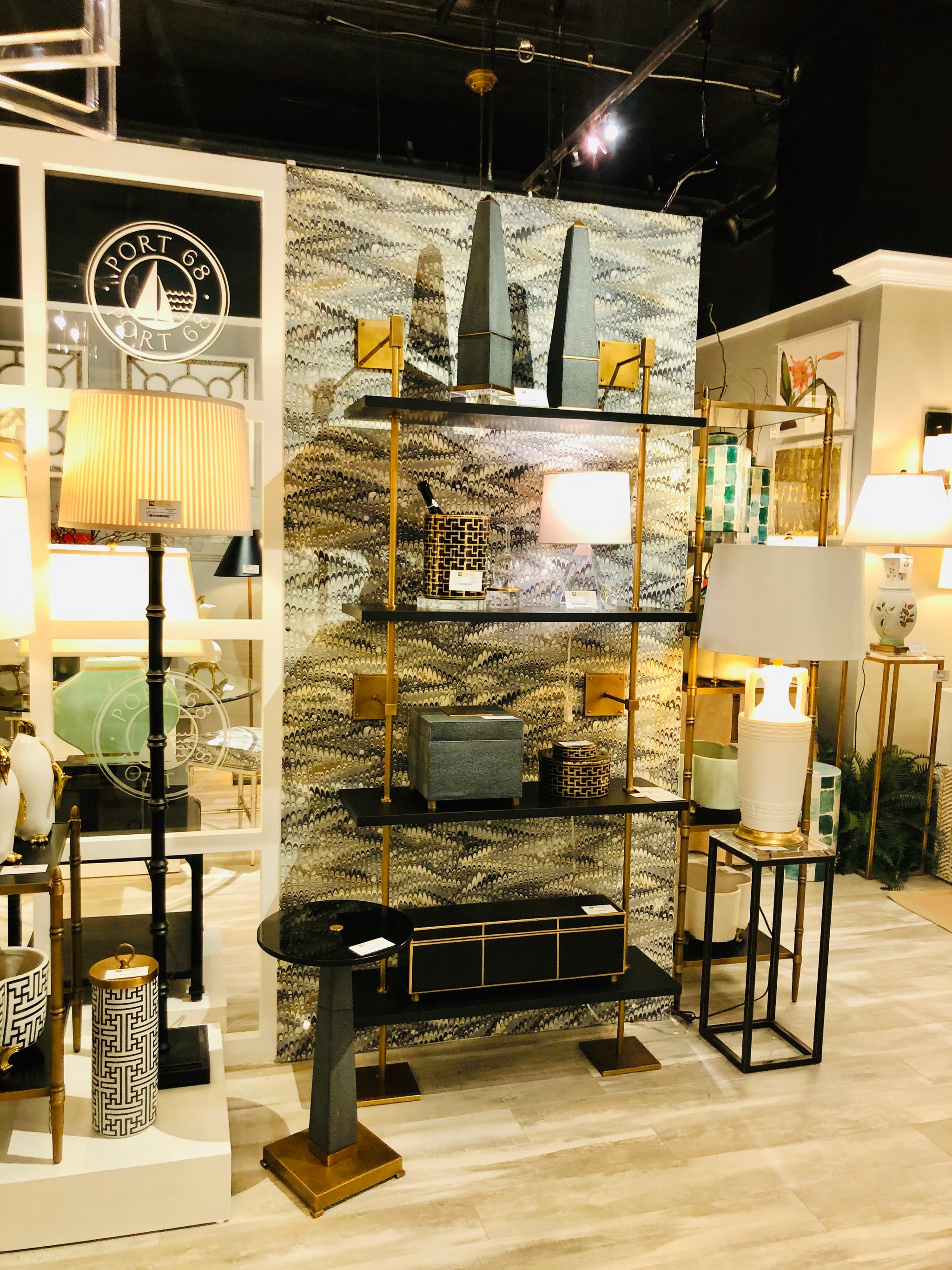 Port 68 Marais Black and Aged Brass Shelf