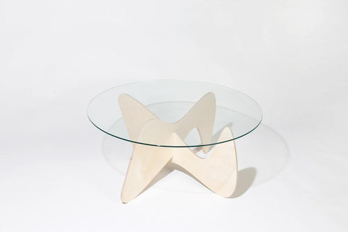 Madeira Coffee Table, White & Rose Glass