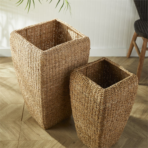 Seagrass Tall Square Planters St/2
