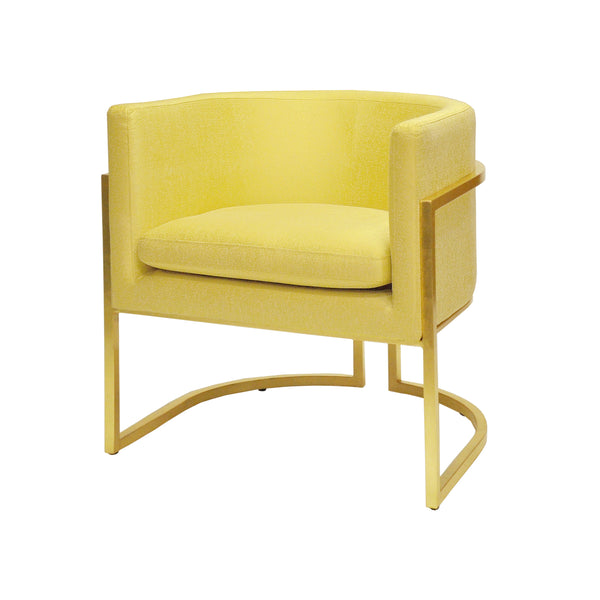 Worlds Away Jenna Citron And Gold Leaf Barrel Back Arm Chair