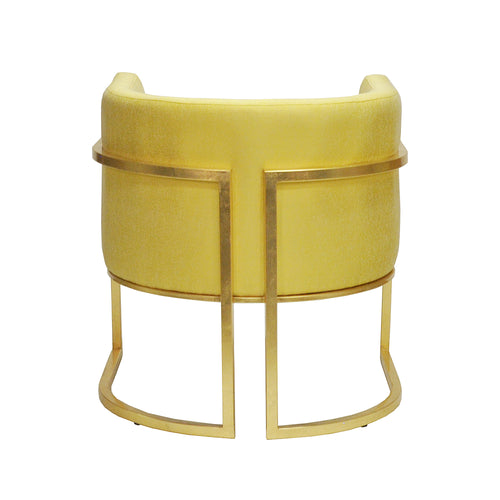 Worlds Away Jenna Citron And Gold Leaf Barrel Back Arm Chair