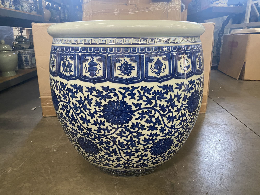 Blue And White Twist Lotus Vine Planter By Legends Of Asia