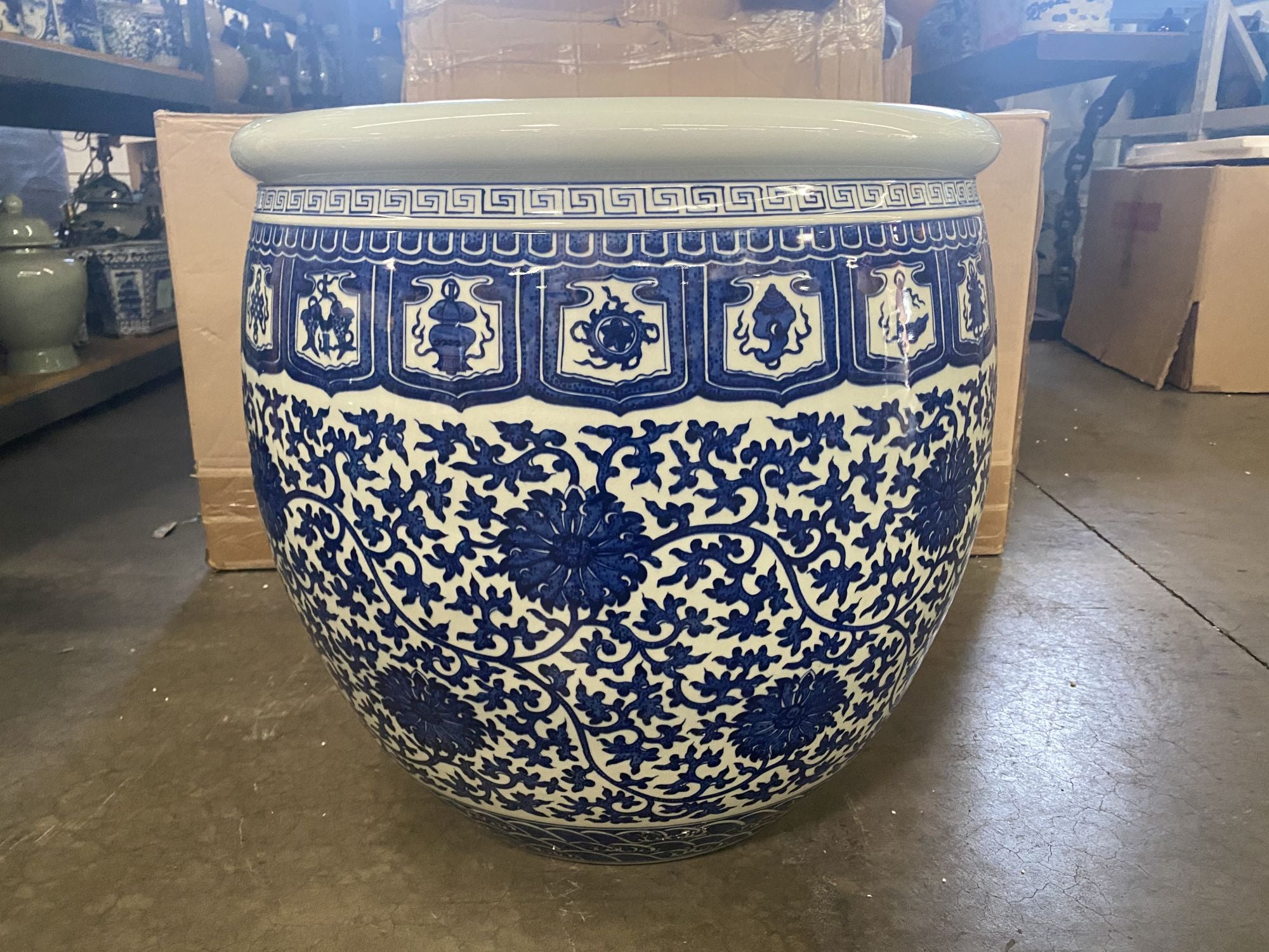 Blue And White Twist Lotus Vine Planter By Legends Of Asia