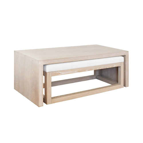 Worlds Away Kenneth Coffee Table & Bench Set