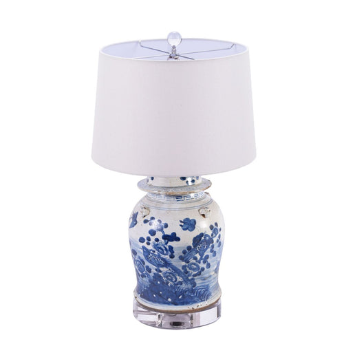 Lamp Vintage Flower Bird Jar Acrylic Base By Legends Of Asia