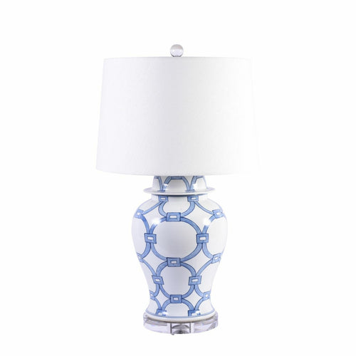 Blue and White Lover Locks Table Lamp by Legend of Asia