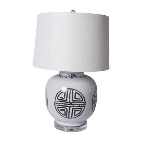Blue And White Yuan Longevity Jar Table Lamp By Legends Of Asia