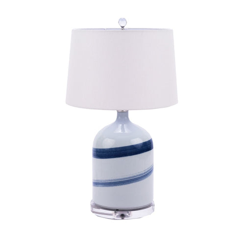 Blue And White Brushstroke Spin Table Lamp By Legends Of Asia