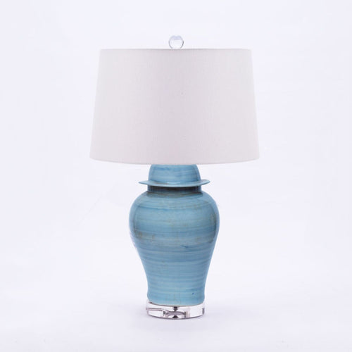 Lake Blue Porcelain Temple Jar Table Lamp Small By Legends Of Asia