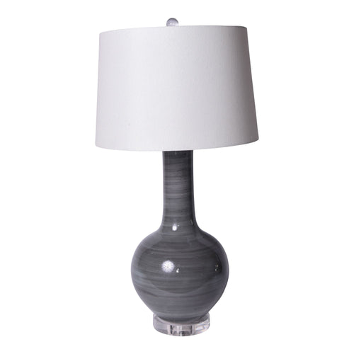 Iron Gray Globular Vase Small Table Lamp By Legends Of Asia