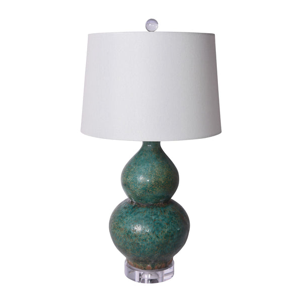 Speckled Green Gourd Vase Lamp By Legends Of Asia