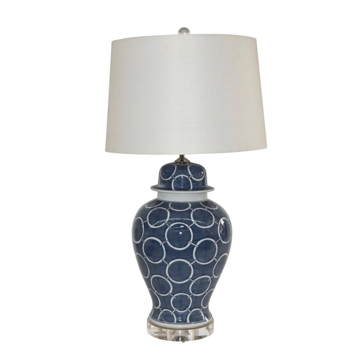 Indigo Blue Circle Temple Jar Lamp By Legends Of Asia