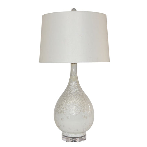 White Crystal Shell Long Neck Vase Lamp By Legends Of Asia