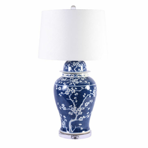 Blue and White Plum Blossom Table Lamp by Legend of Asia