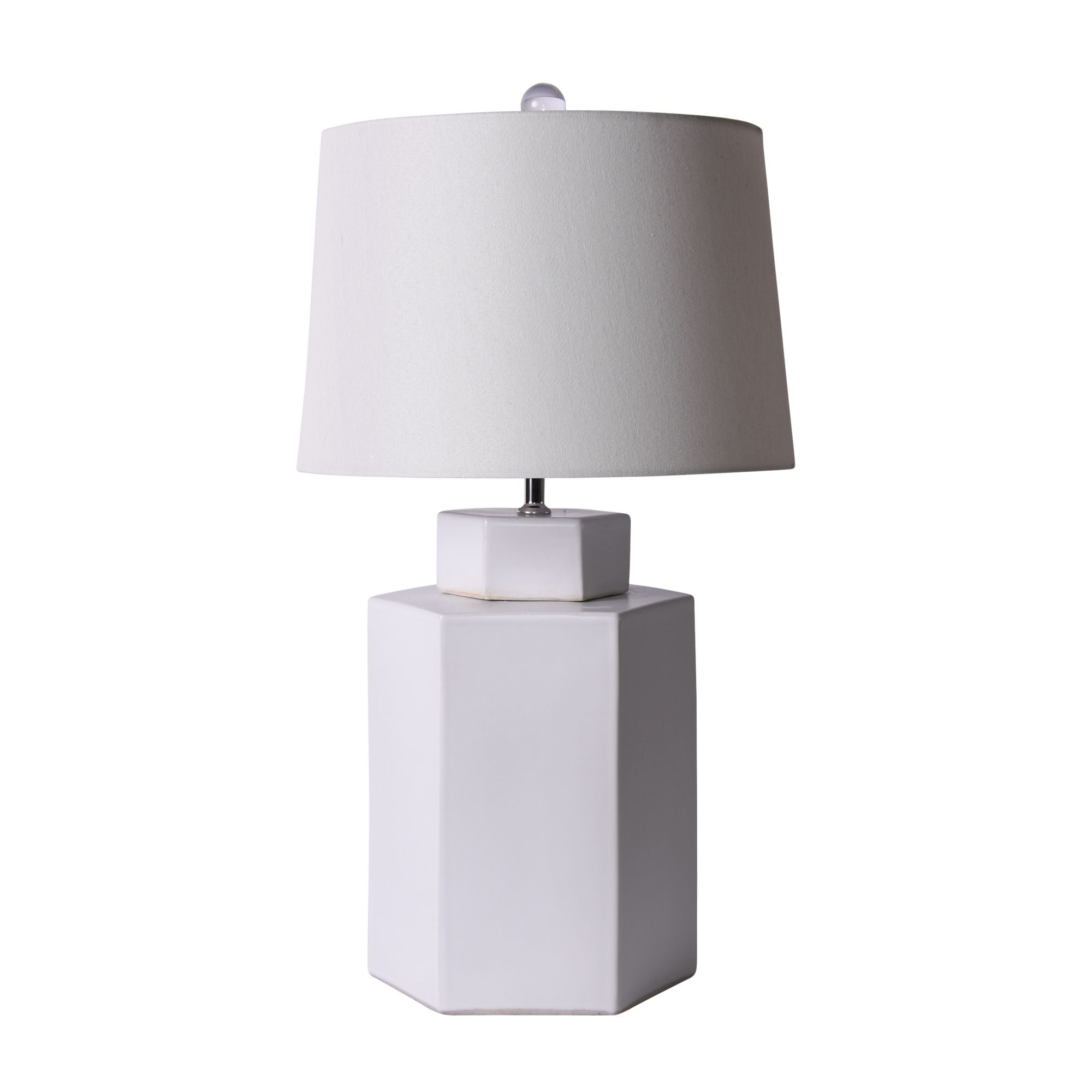 Matte White Hex Tea Jar Lamp By Legends Of Asia