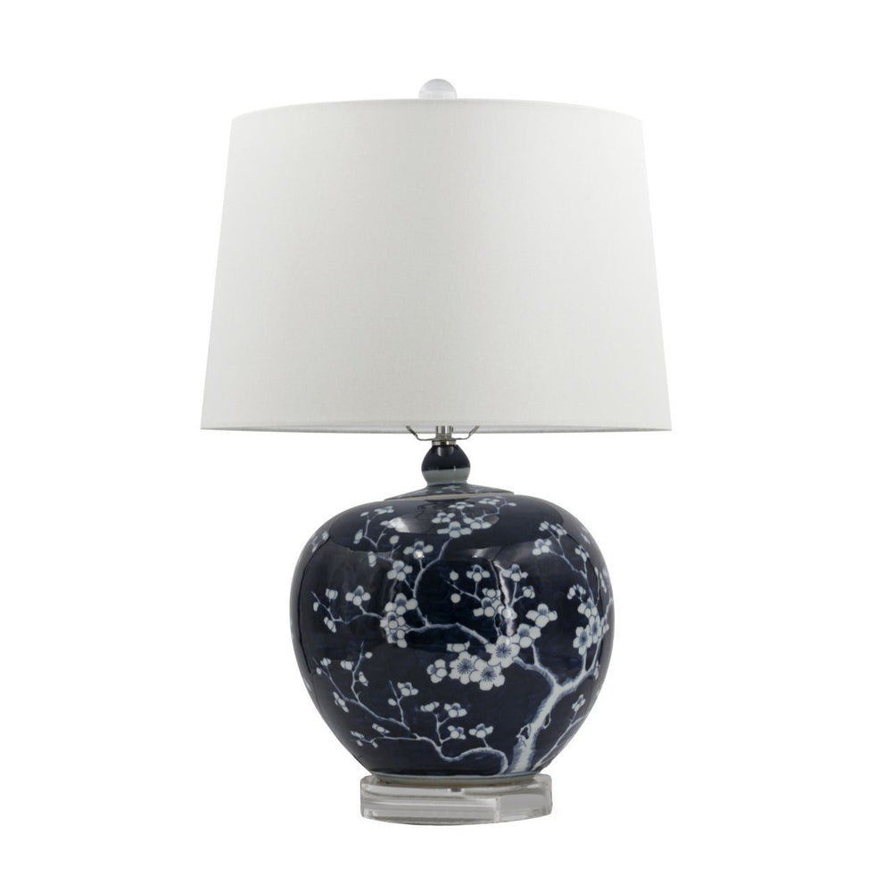 B&W Plum Melon Shape Lamp By Legends Of Asia