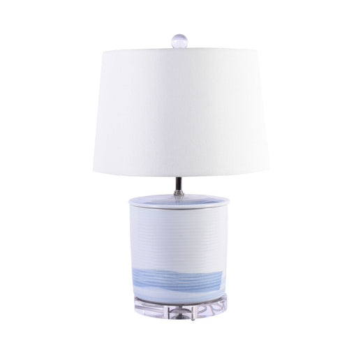 Blue And White Brushstroke Tea Jar Large Table Lamp By Legends Of Asia