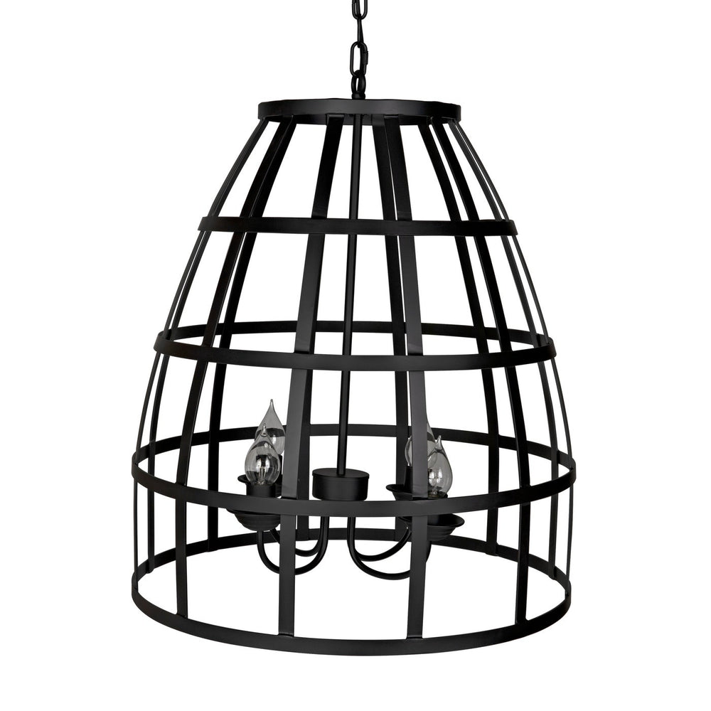Noir Birdcage Pendant 305, Black Steel