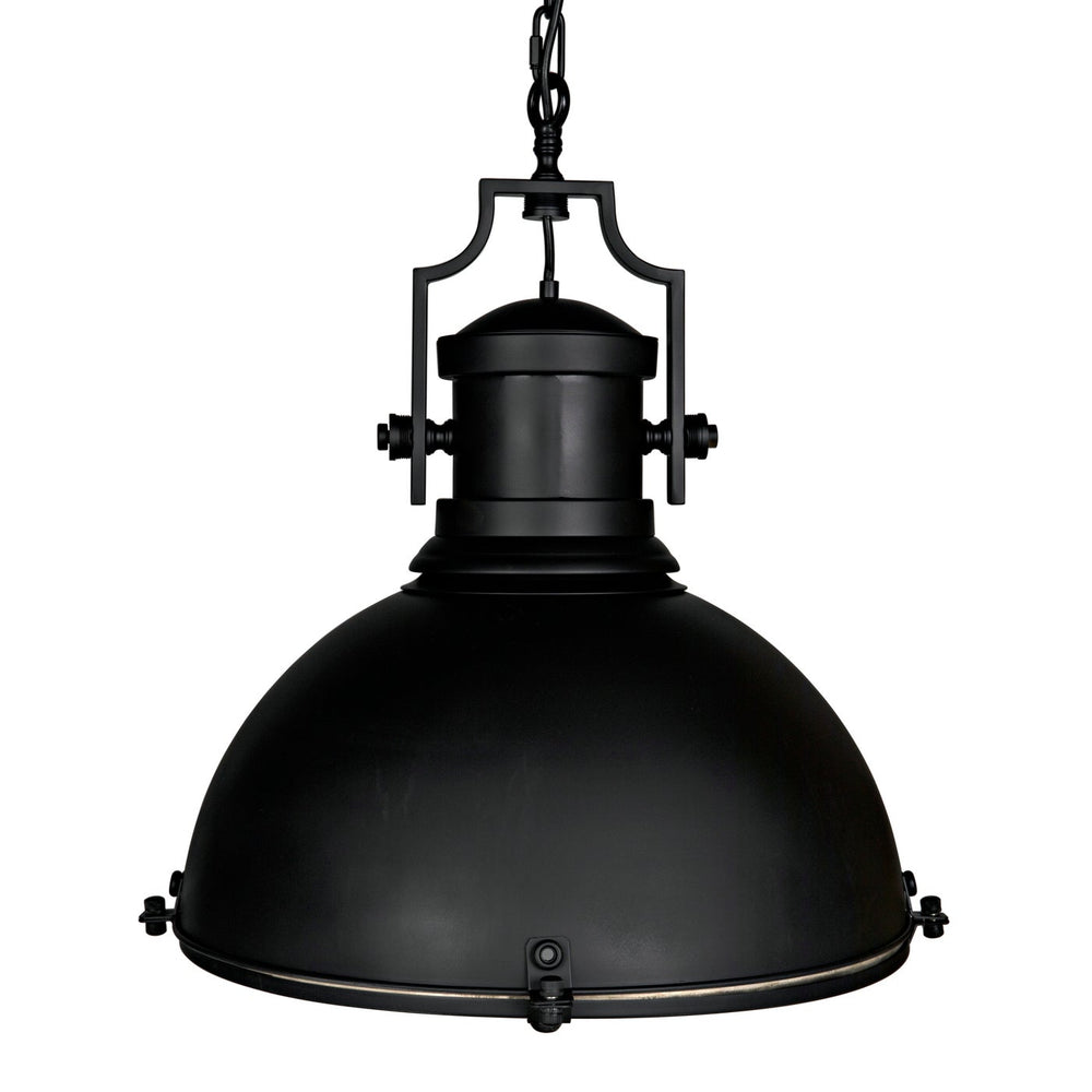 Noir Metal Marine Fixture Pendant, Black Steel