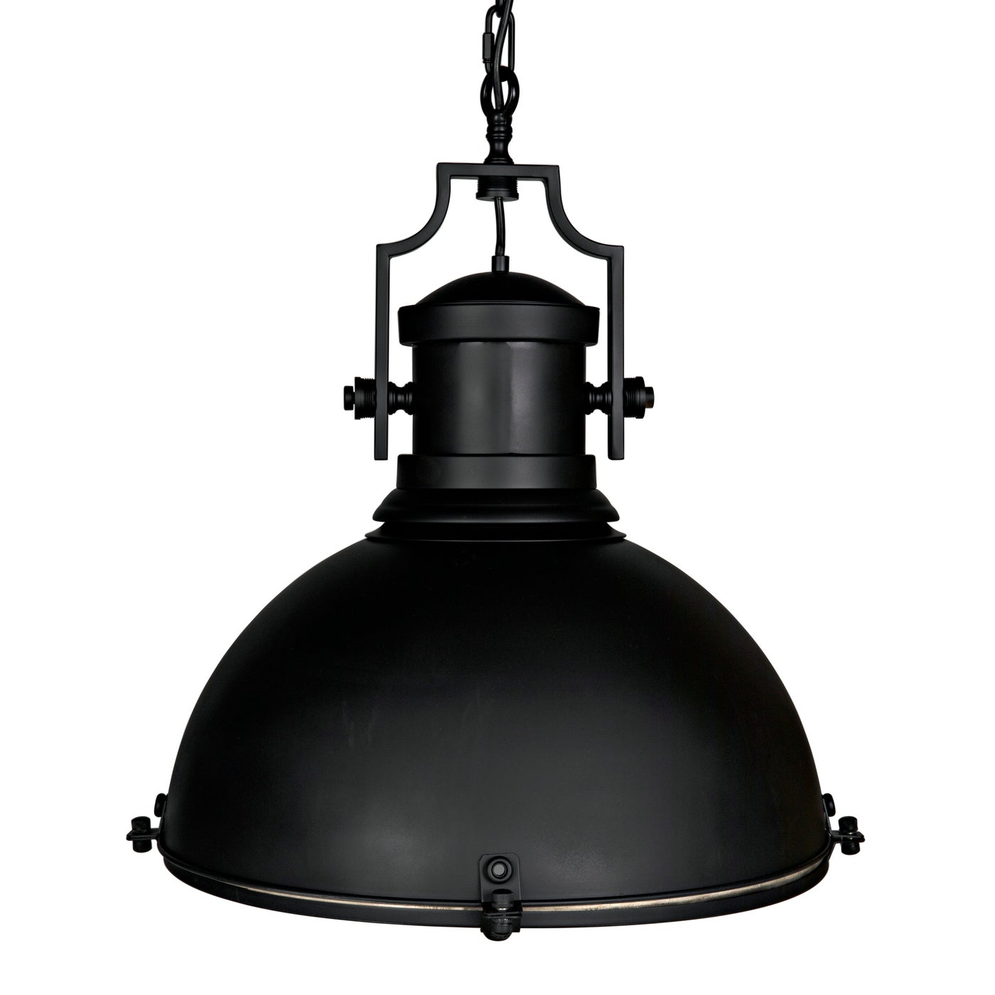 Noir Metal Marine Fixture Pendant, Black Steel