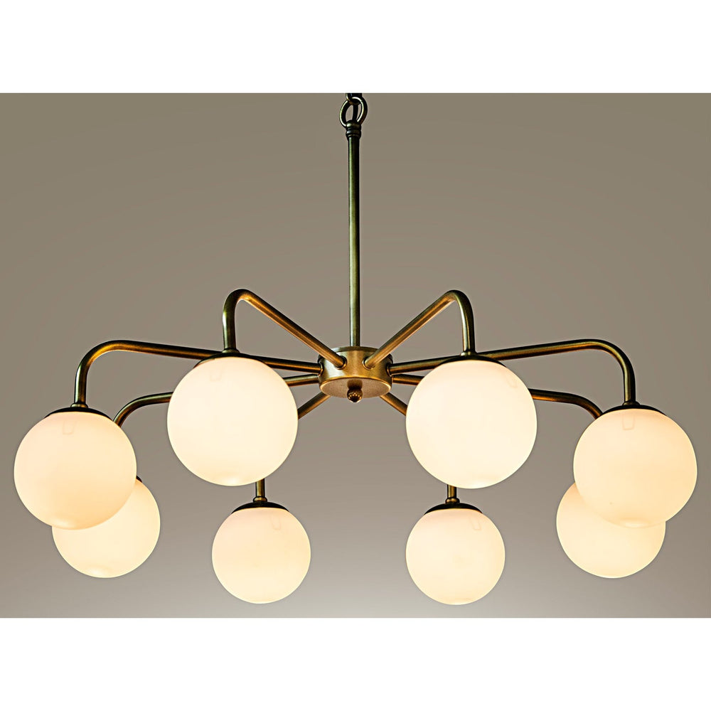 Noir Larenta Chandelier, Antique Brass And Glass
