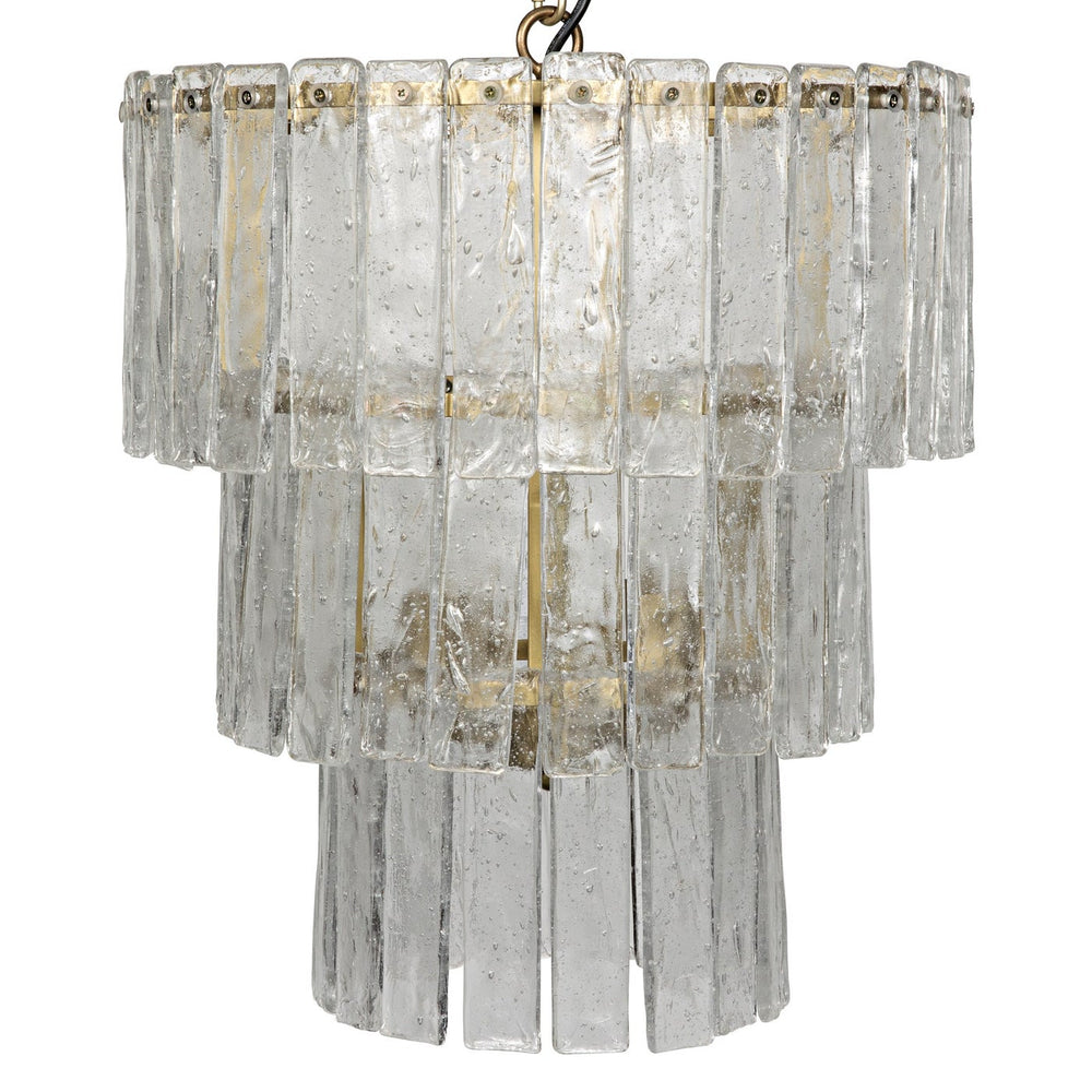 Noir Bruna Chandelier, Small, Metal With Brass Finish
