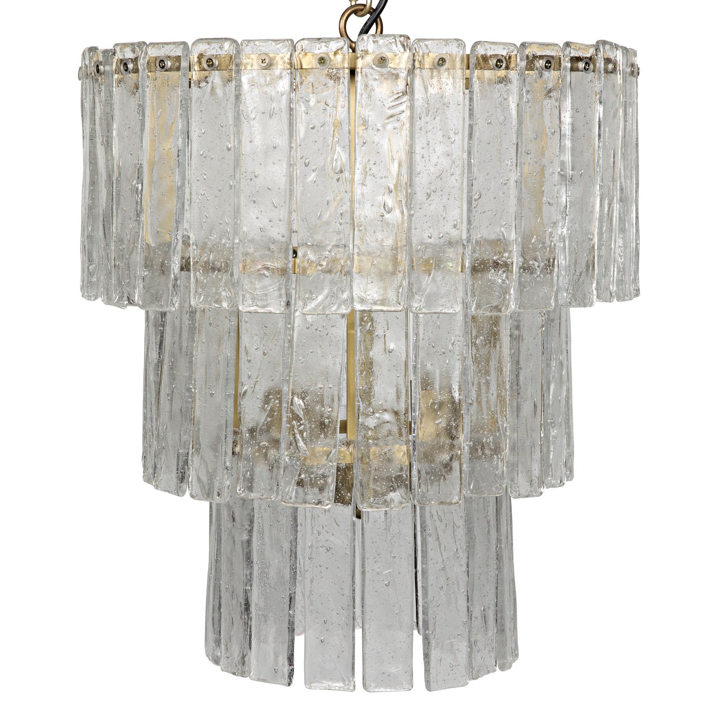 Noir Bruna Chandelier, Small, Metal With Brass Finish